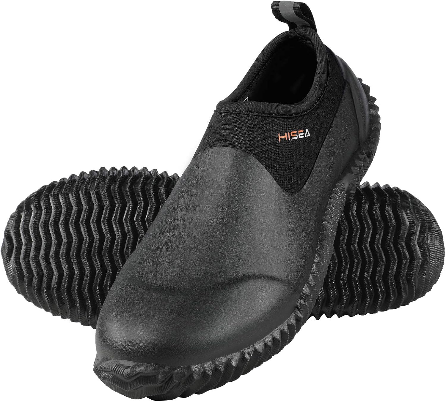 HISEA Unisex Waterproof Garden Shoes, Men's Ankle Rain Boots Women's Slip-On Footwear Rain Shoe Rubber Neoprene Outdoor Booties for Gardening, Farming, Camping, Car Wash, Lawn Care and Yard Work