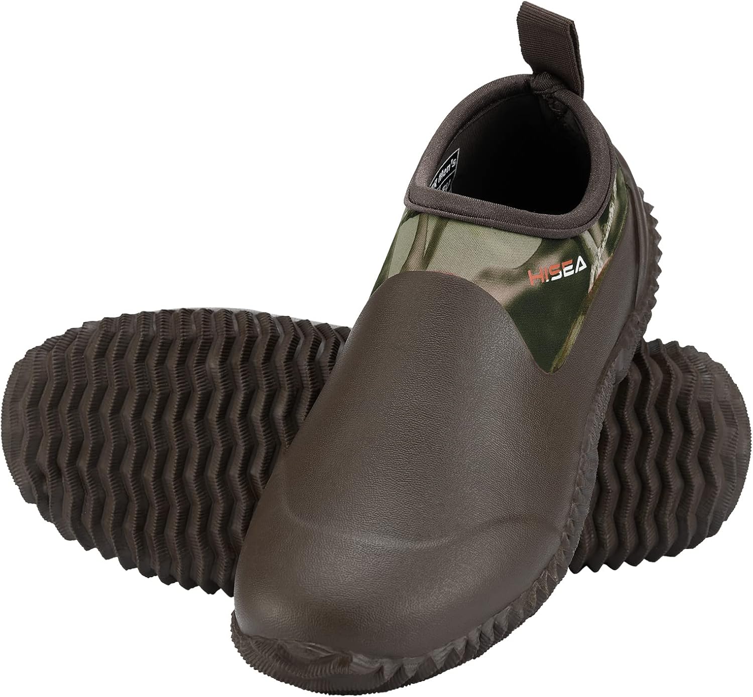 HISEA Unisex Waterproof Garden Shoes, Men's Ankle Rain Boots Women's Slip-On Footwear Rain Shoe Rubber Neoprene Outdoor Booties for Gardening, Farming, Camping, Car Wash, Lawn Care and Yard Work