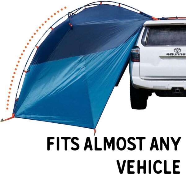Kelty Backroads Shelter Universal Mounted Car Camping Shelter with Zippered Entry, Sturdy Frame, Protection from Elements, UV, Stuff Duffel Included