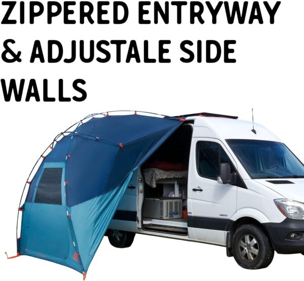 Kelty Backroads Shelter Universal Mounted Car Camping Shelter with Zippered Entry, Sturdy Frame, Protection from Elements, UV, Stuff Duffel Included