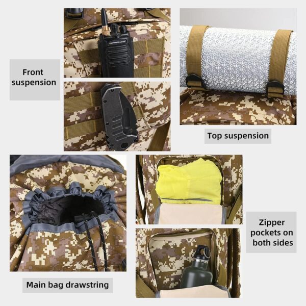 King'sGuard 100L Camping Hiking Backpack Molle Rucksack Military Camping Backpacking Daypack