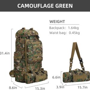 King'sGuard 100L Camping Hiking Backpack Molle Rucksack Military Camping Backpacking Daypack