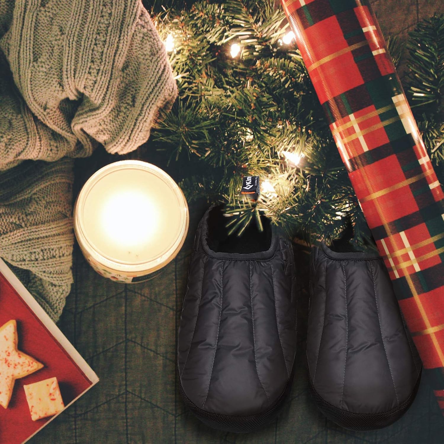 KingCamp Unisex Down Camping Slippers Soft Slippers with Non Slip Rubber Sole & Carry Bag (3 Colors and 4 Sizes)