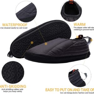 KingCamp Unisex Down Camping Slippers Soft Slippers with Non Slip Rubber Sole & Carry Bag (3 Colors and 4 Sizes)