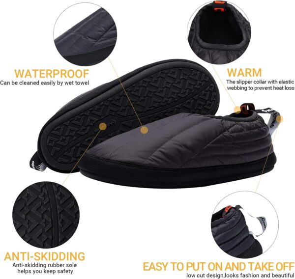 KingCamp Unisex Down Camping Slippers Soft Slippers with Non Slip Rubber Sole & Carry Bag (3 Colors and 4 Sizes)