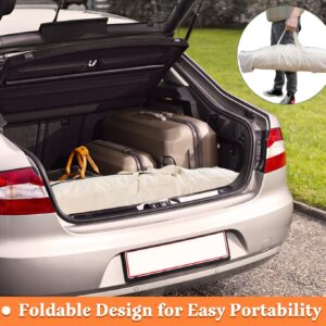 LAZZO 14 x 17FT Camping Tent Tarps with Poles Portable Car Awning Sun Shelter SUV Tailgate Shade Tent Truck Canopy for Camping Road Trip,Hiking,Backpacking and Traveling Beige (White)