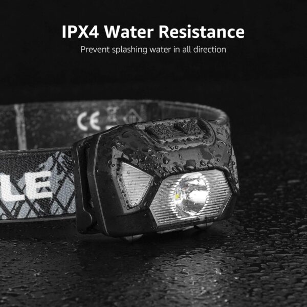 LE 320014-2 Rechargeable Headlamp - IPX4 Waterproof Headlight Flashlights with 6 Modes, Camping & Hiking Gear Essentials, 2 Pack
