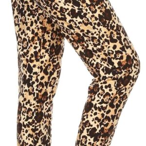 Leggings Depot Women's Printed Solid Activewear Jogger Track Cuff Sweatpants