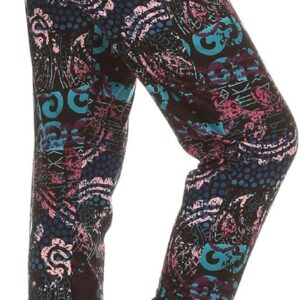 Leggings Depot Women's Printed Solid Activewear Jogger Track Cuff Sweatpants
