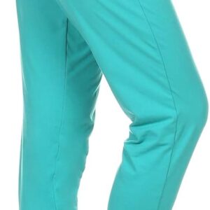 Leggings Depot Women's Printed Solid Activewear Jogger Track Cuff Sweatpants