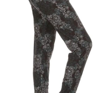Leggings Depot Women's Printed Solid Activewear Jogger Track Cuff Sweatpants