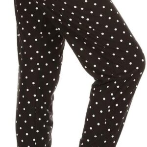 Leggings Depot Women's Printed Solid Activewear Jogger Track Cuff Sweatpants