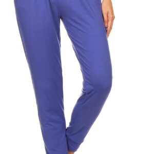 Leggings Depot Women's Printed Solid Activewear Jogger Track Cuff Sweatpants