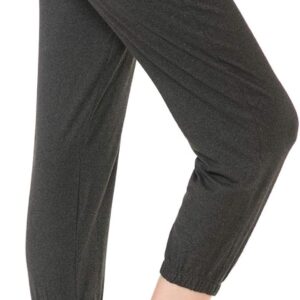 Leggings Depot Women's Printed Solid Activewear Jogger Track Cuff Sweatpants