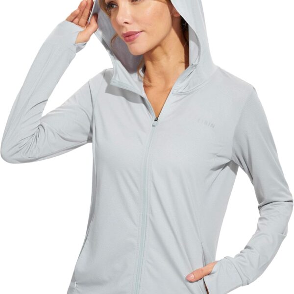 Libin Women's Full Zip UPF 50+ Sun Protection Hoodie Jacket Long Sleeve Sun Shirt Hiking Outdoor Performance with Pockets
