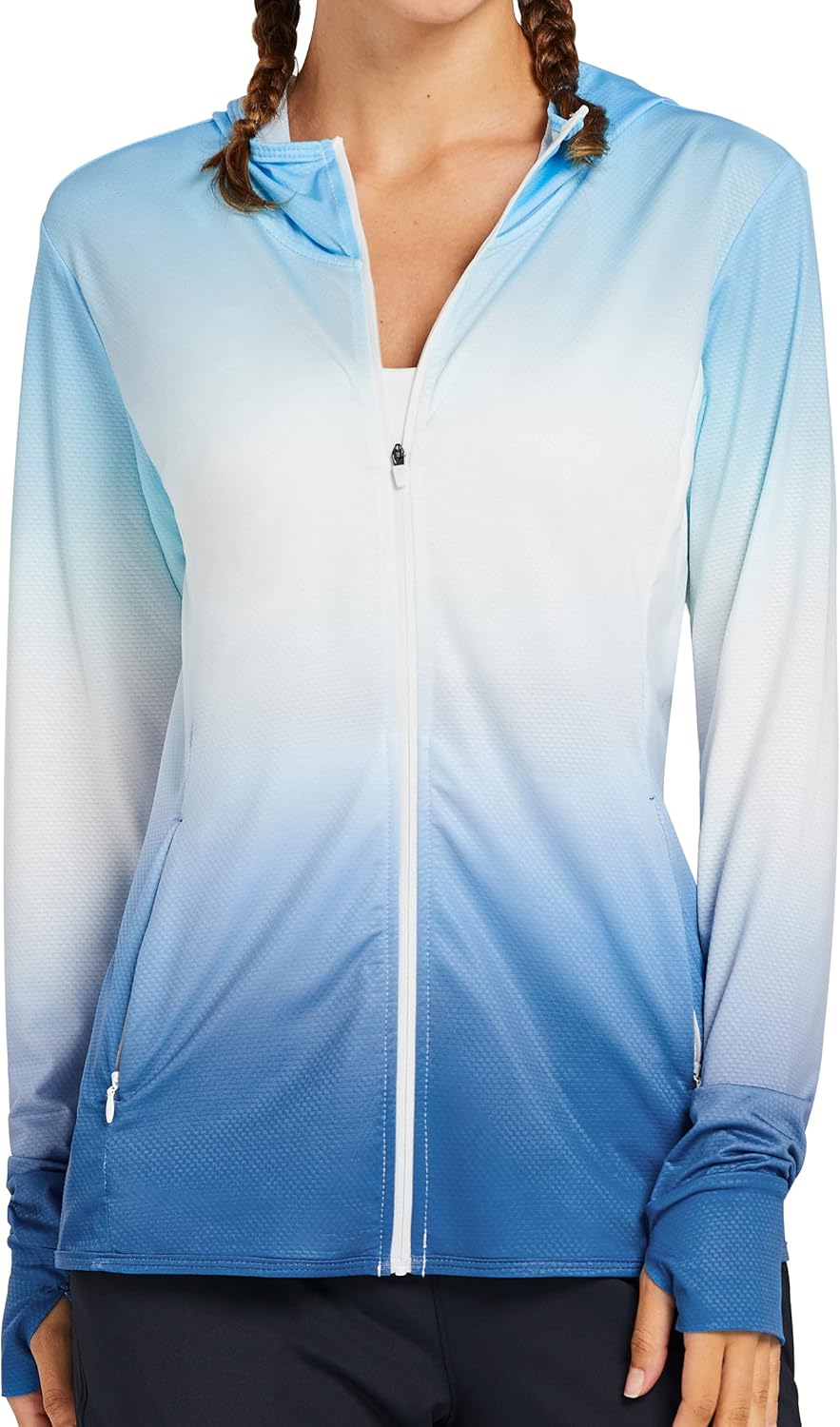 Libin Women's Full Zip UPF 50+ Sun Protection Hoodie Jacket Long Sleeve Sun Shirt Hiking Outdoor Performance with Pockets