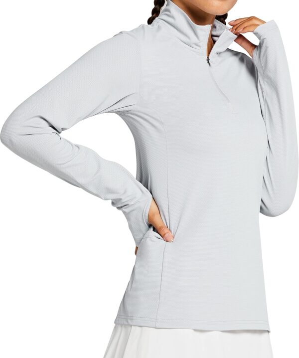 Libin Women's Long Sleeve Golf Shirts Half-Zip Workout Shirt Quick Dry UPF 50+ Sun Protection Athletic Hiking Tops