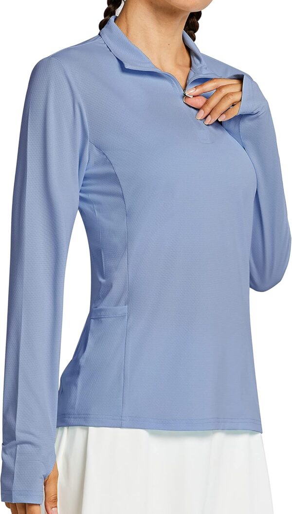 Libin Women's Long Sleeve Golf Shirts Half-Zip Workout Shirt Quick Dry UPF 50+ Sun Protection Athletic Hiking Tops