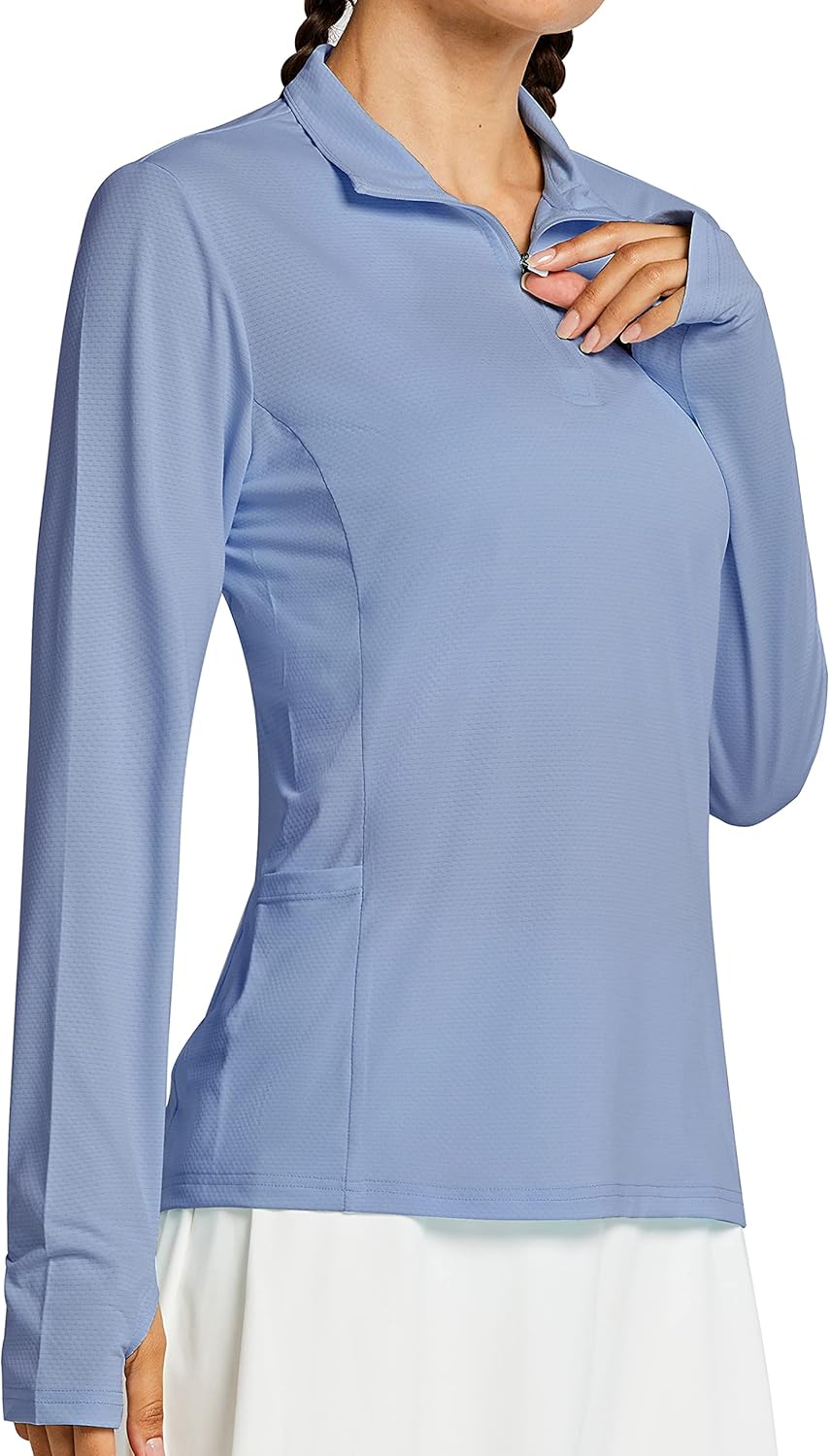 Libin Women's Long Sleeve Golf Shirts Half-Zip Workout Shirt Quick Dry UPF 50+ Sun Protection Athletic Hiking Tops