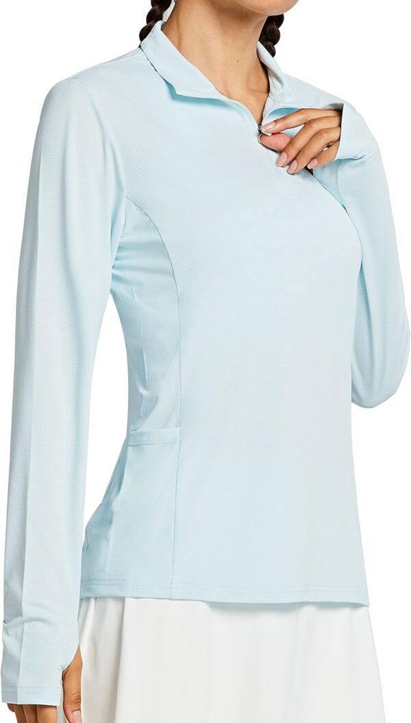 Libin Women's Long Sleeve Golf Shirts Half-Zip Workout Shirt Quick Dry UPF 50+ Sun Protection Athletic Hiking Tops