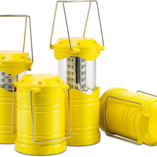 Lichamp 4 Pack LED Camping Lanterns, Battery Powered Camping Lights LED Super Bright Collapsible Flashlight Portable Emergency Supplies Kit, A4YL