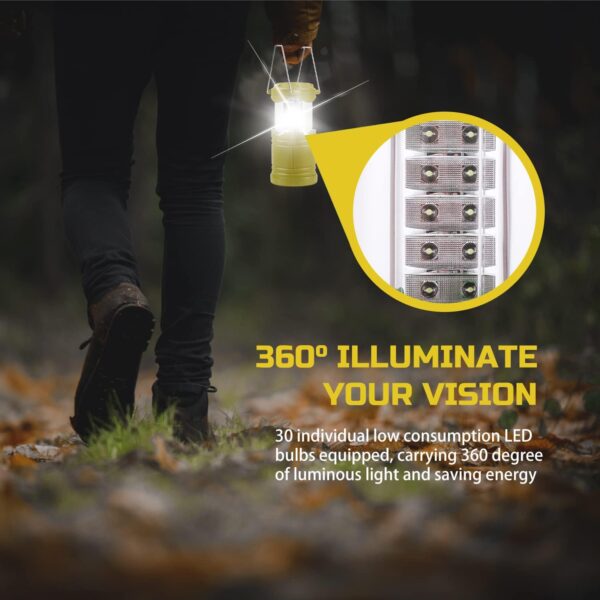 Lichamp 4 Pack LED Camping Lanterns, Battery Powered Camping Lights LED Super Bright Collapsible Flashlight Portable Emergency Supplies Kit, A4YL