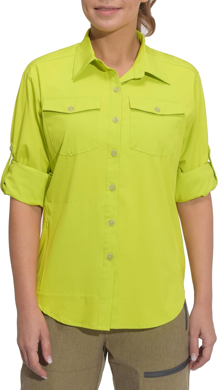 Little Donkey Andy Women's Stretch Quick Dry UPF50+ Long Sleeve Shirt for Hiking, Travel, Camping