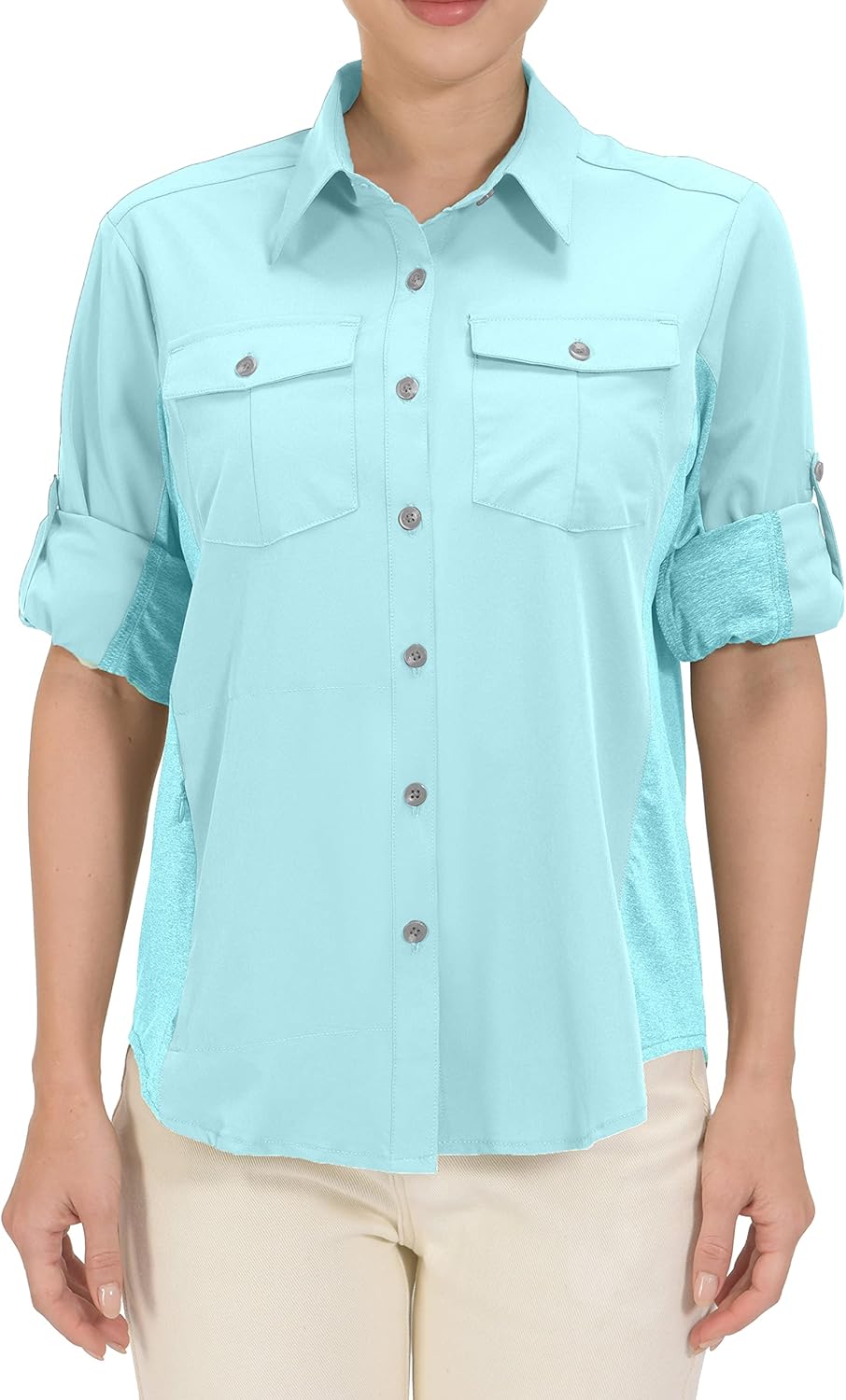 Little Donkey Andy Women's Stretch Quick Dry UPF50+ Long Sleeve Shirt for Hiking, Travel, Camping