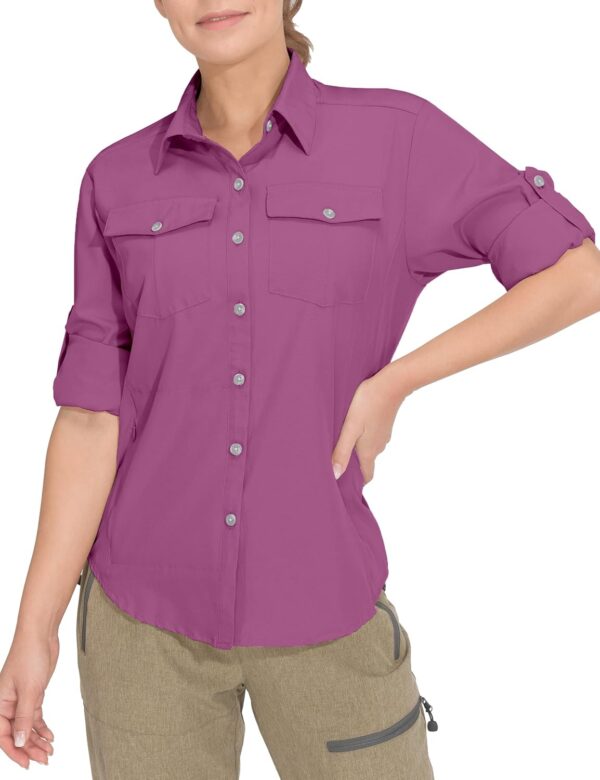 Little Donkey Andy Women's Stretch Quick Dry UPF50+ Long Sleeve Shirt for Hiking, Travel, Camping