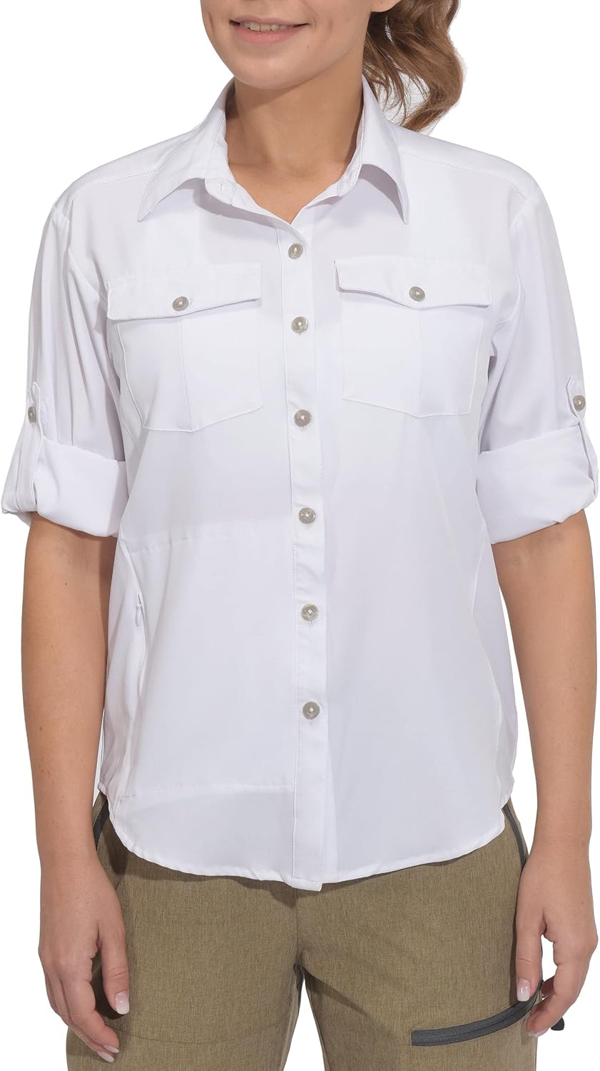 Little Donkey Andy Women's Stretch Quick Dry UPF50+ Long Sleeve Shirt for Hiking, Travel, Camping