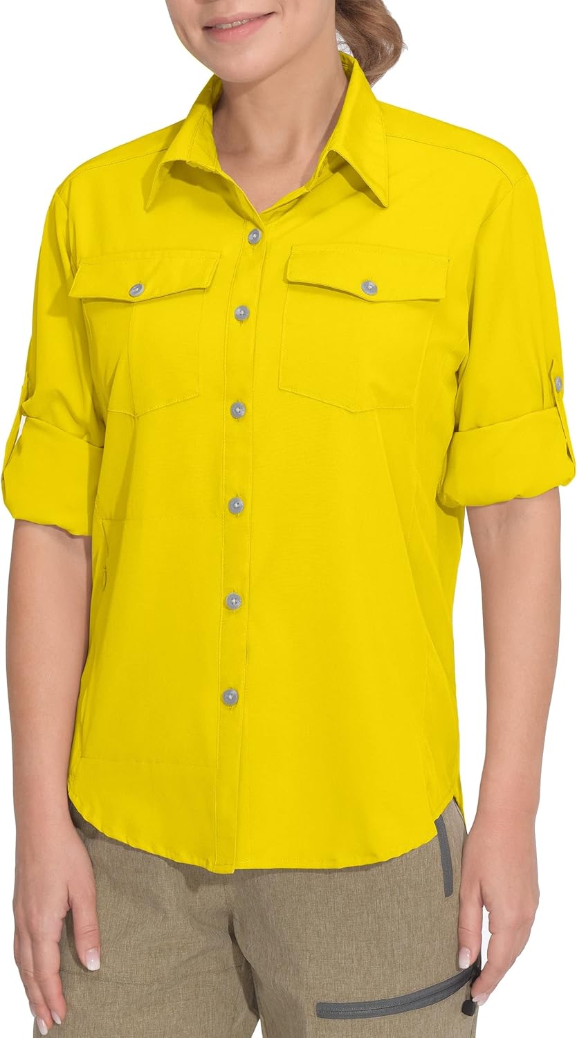 Little Donkey Andy Women's Stretch Quick Dry UPF50+ Long Sleeve Shirt for Hiking, Travel, Camping