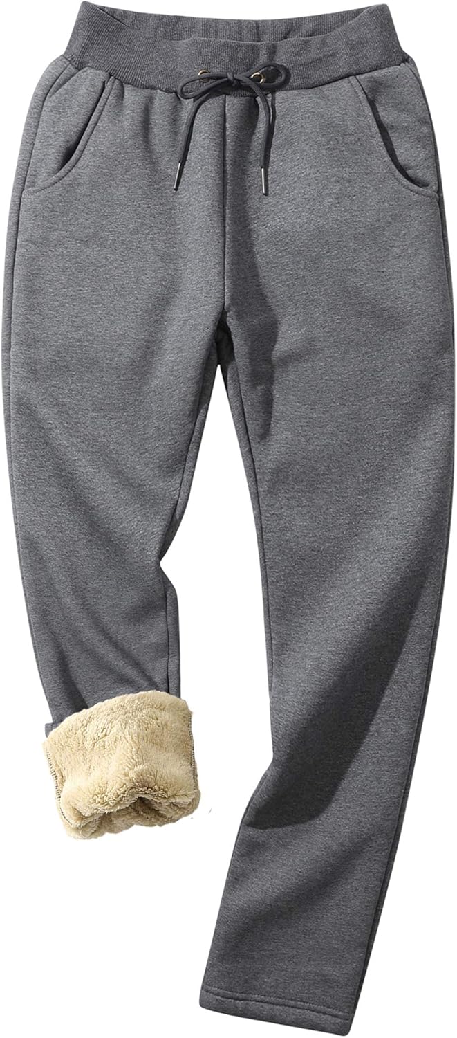 MACHLAB Women's Winter Warm Track Pants Thermal Fleece Jogger Pants Sherpa Lined Athletic Sweatpants