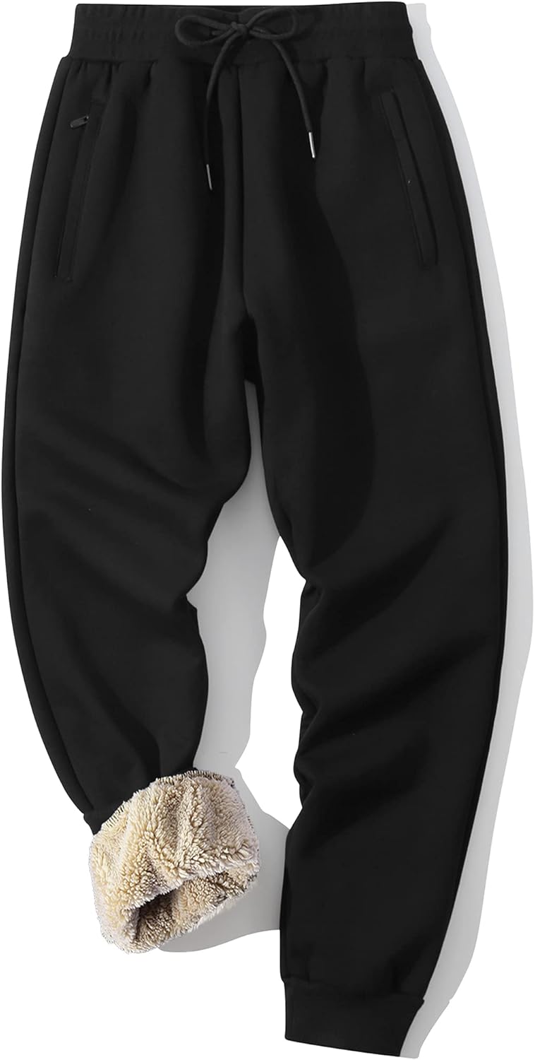 MACHLAB Women's Winter Warm Track Pants Thermal Fleece Jogger Pants Sherpa Lined Athletic Sweatpants