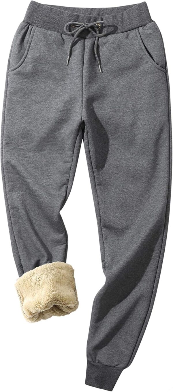 MACHLAB Women's Winter Warm Track Pants Thermal Fleece Jogger Pants Sherpa Lined Athletic Sweatpants