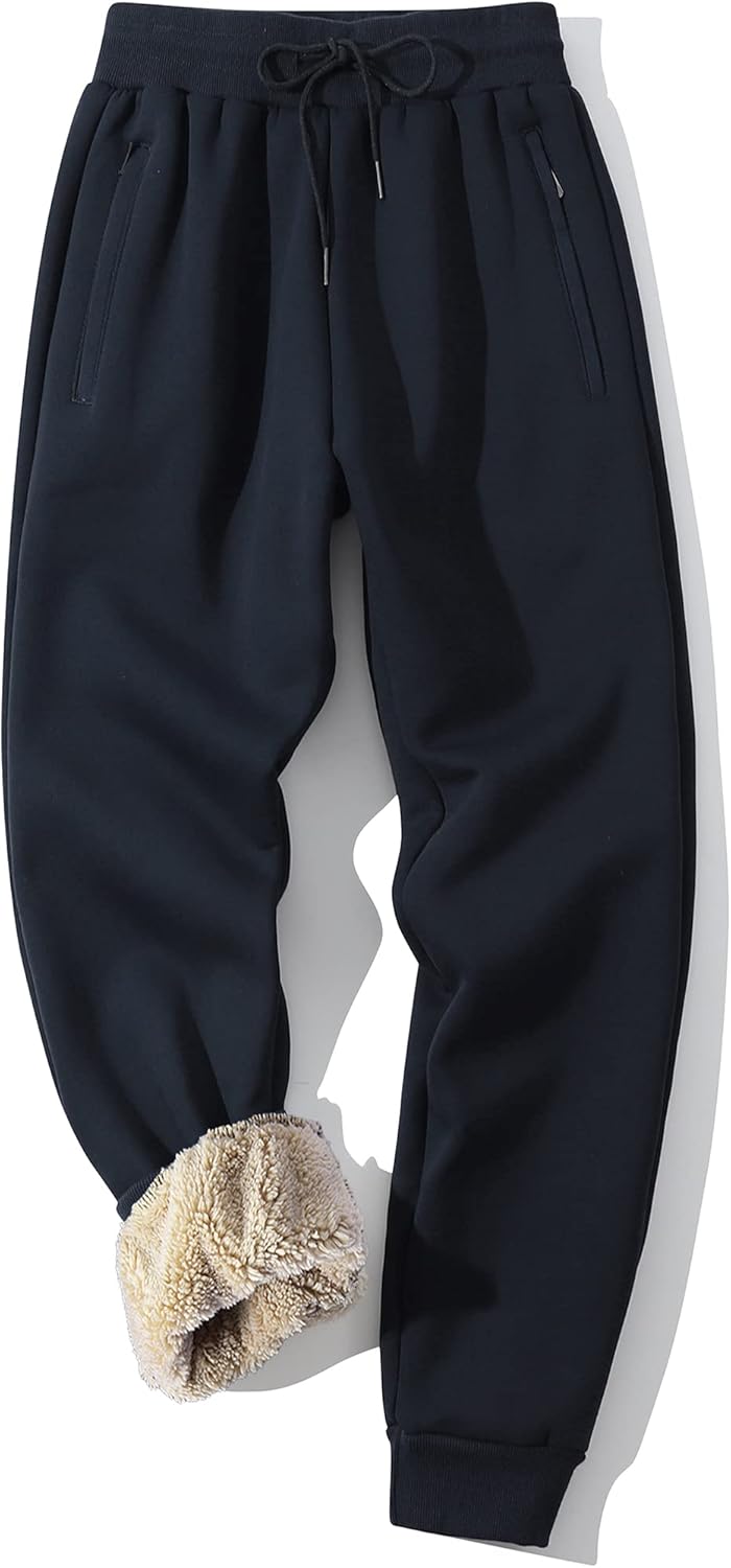 MACHLAB Women's Winter Warm Track Pants Thermal Fleece Jogger Pants Sherpa Lined Athletic Sweatpants