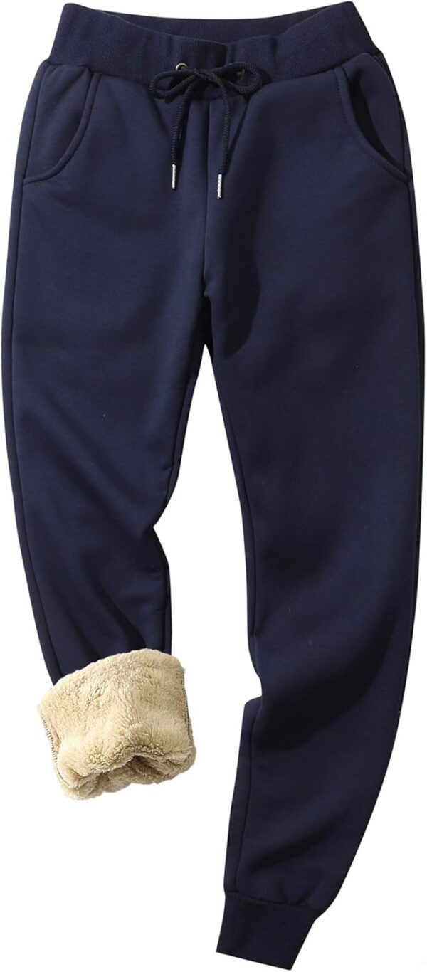 MACHLAB Women's Winter Warm Track Pants Thermal Fleece Jogger Pants Sherpa Lined Athletic Sweatpants