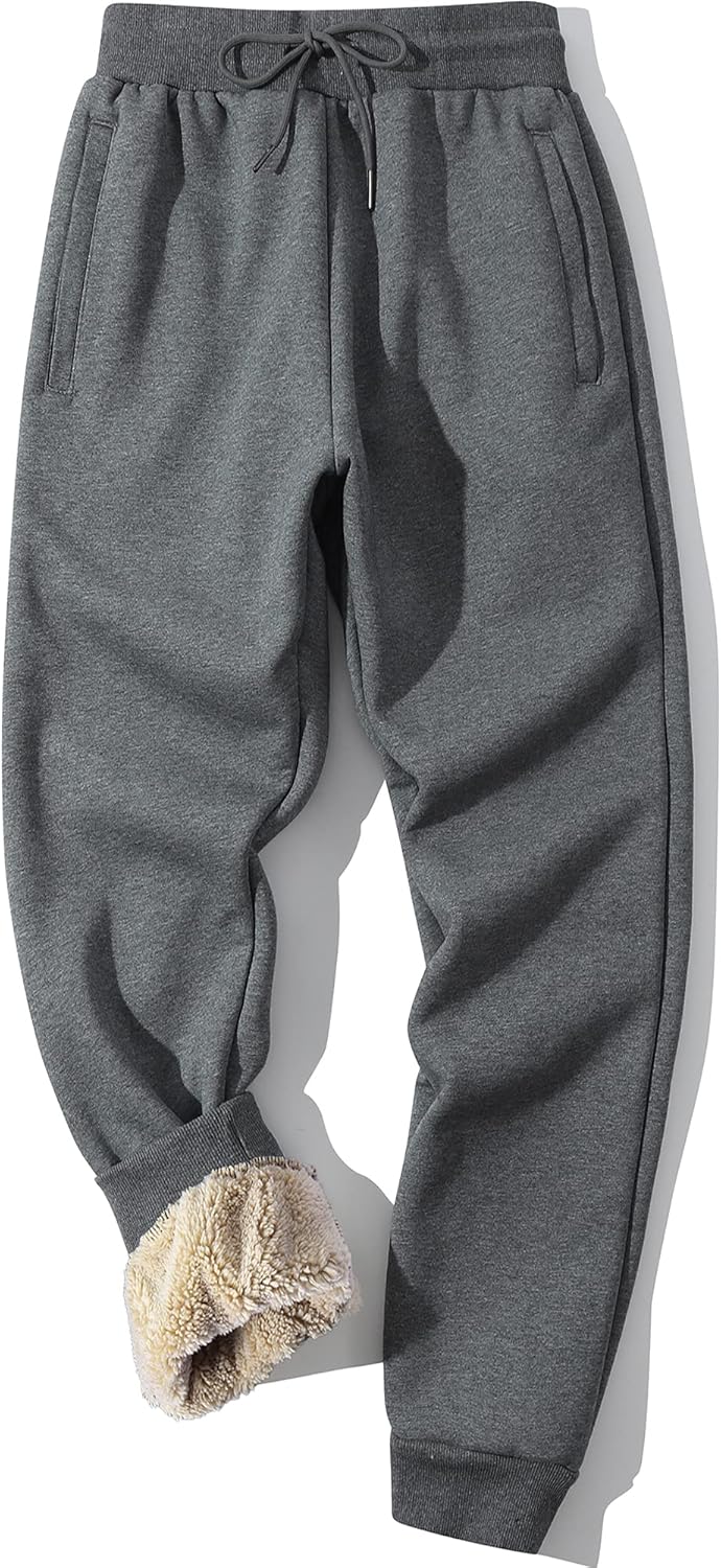 MACHLAB Women's Winter Warm Track Pants Thermal Fleece Jogger Pants Sherpa Lined Athletic Sweatpants