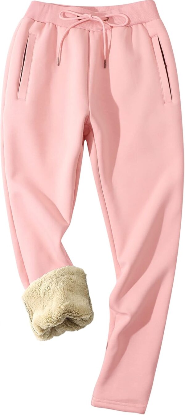 MACHLAB Women's Winter Warm Track Pants Thermal Fleece Jogger Pants Sherpa Lined Athletic Sweatpants