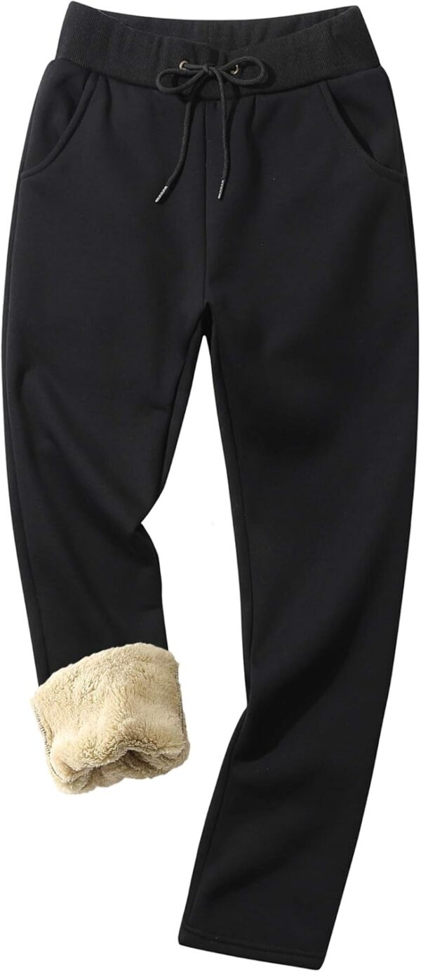 MACHLAB Women's Winter Warm Track Pants Thermal Fleece Jogger Pants Sherpa Lined Athletic Sweatpants