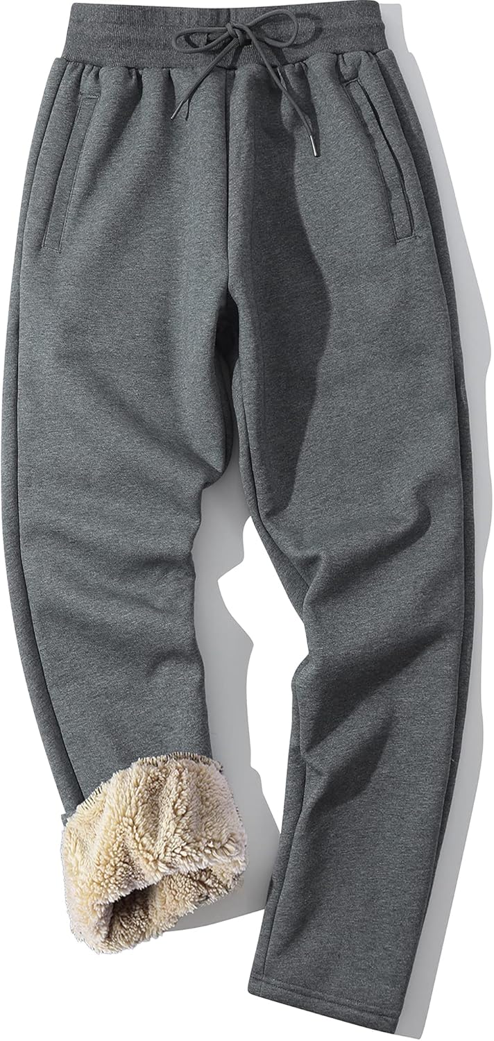 MACHLAB Women's Winter Warm Track Pants Thermal Fleece Jogger Pants Sherpa Lined Athletic Sweatpants