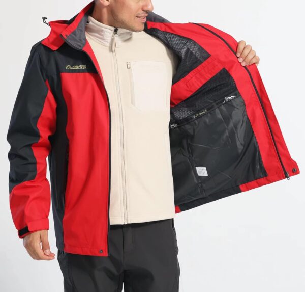 MAGCOMSEN Men's Hooded Windproof Water Resistant Rain Jacket Windbreaker 5 Pockets for Hiking,Fishing,Runing