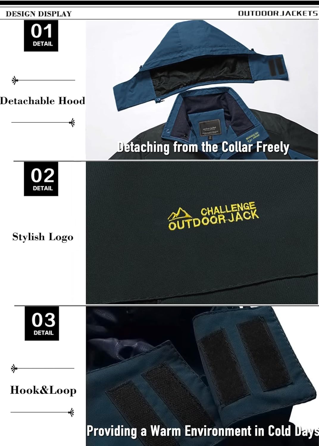 MAGCOMSEN Men's Hooded Windproof Water Resistant Rain Jacket Windbreaker 5 Pockets for Hiking,Fishing,Runing