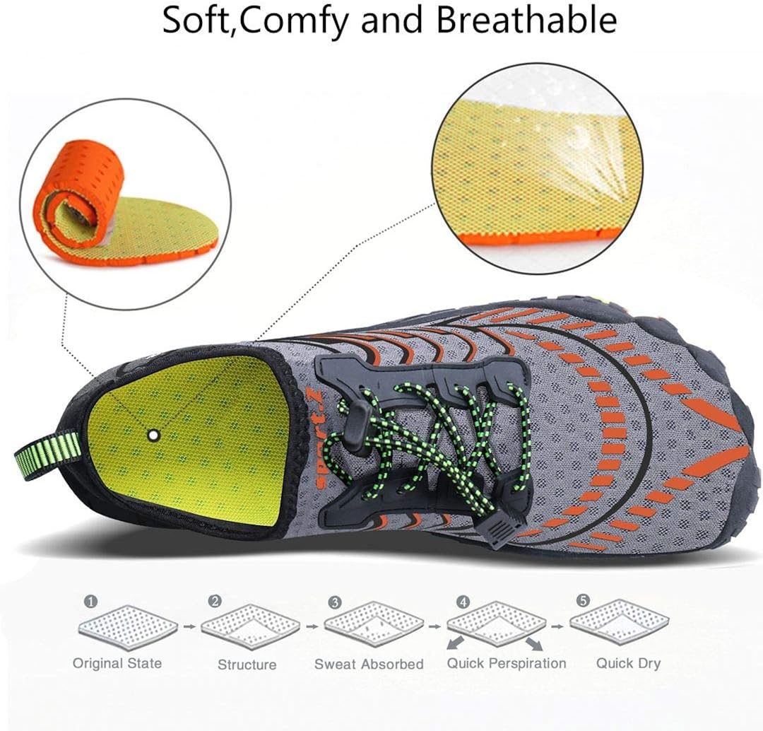 MAYZERO Water Shoes Men Women Swim Surf Shoes Beach Pool Shoes Wide Toe Hiking Aqua Shoes Winter House Slippers