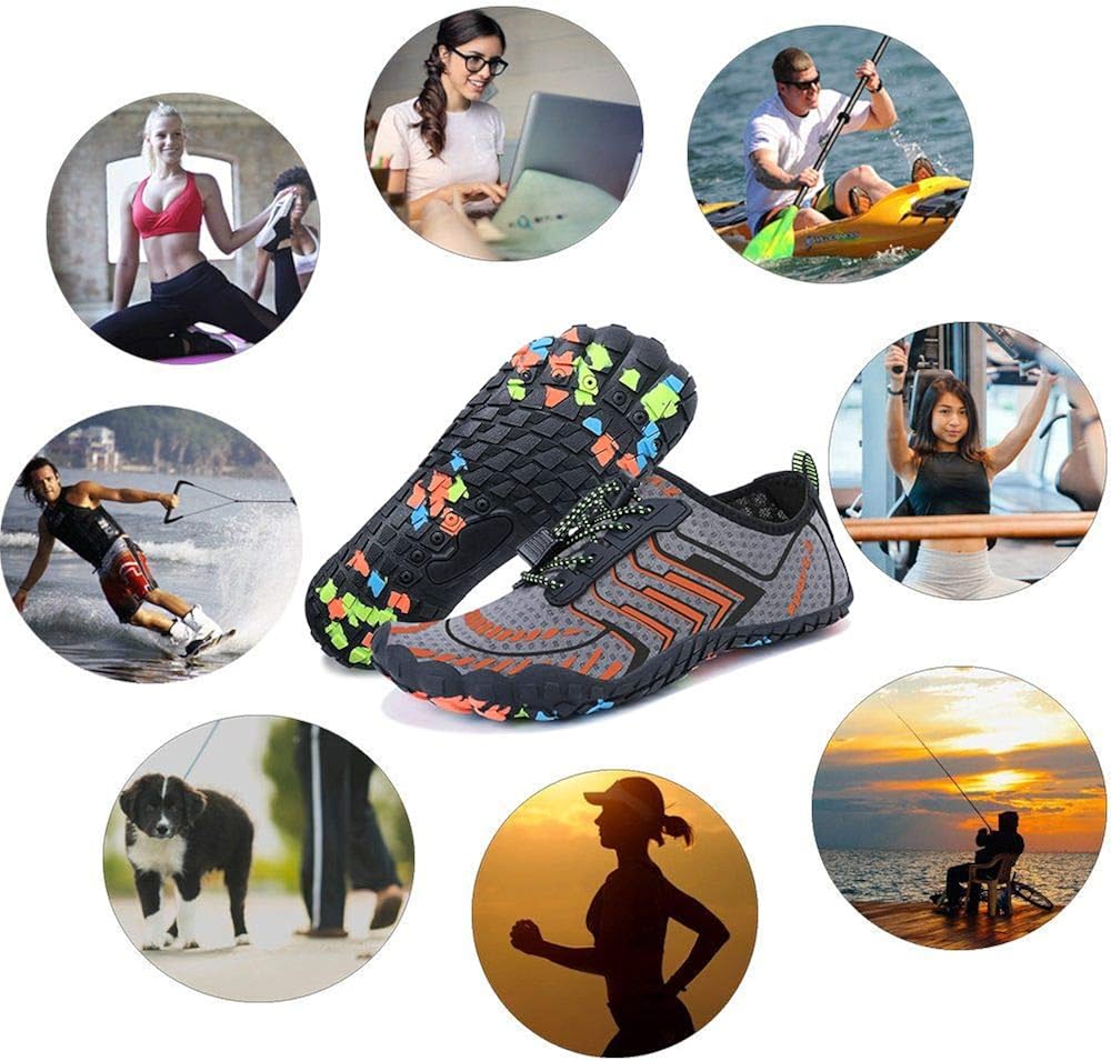 MAYZERO Water Shoes Men Women Swim Surf Shoes Beach Pool Shoes Wide Toe Hiking Aqua Shoes Winter House Slippers