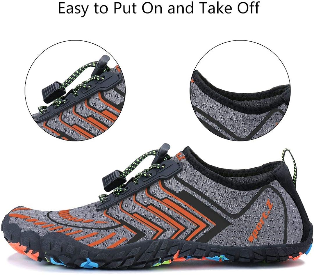 MAYZERO Water Shoes Men Women Swim Surf Shoes Beach Pool Shoes Wide Toe Hiking Aqua Shoes Winter House Slippers