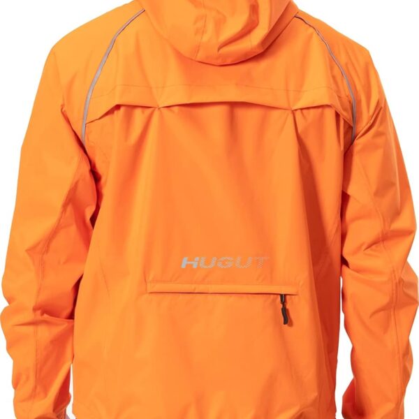Men's Cycling Running Rain Jacket Lightweight Waterproof Biking Hiking Windbreaker Raincoat Reflective Packable