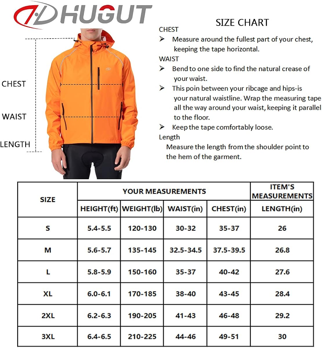 Men's Cycling Running Rain Jacket Lightweight Waterproof Biking Hiking Windbreaker Raincoat Reflective Packable
