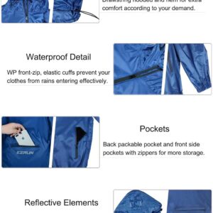 Men's Waterproof Hooded Rain Jacket Windbreaker Lightweight Packable Raincoat