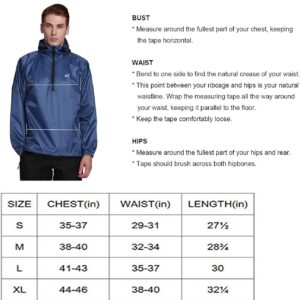 Men's Waterproof Hooded Rain Jacket Windbreaker Lightweight Packable Raincoat