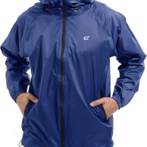 Men's Waterproof Hooded Rain Jacket Windbreaker Lightweight Packable Raincoat